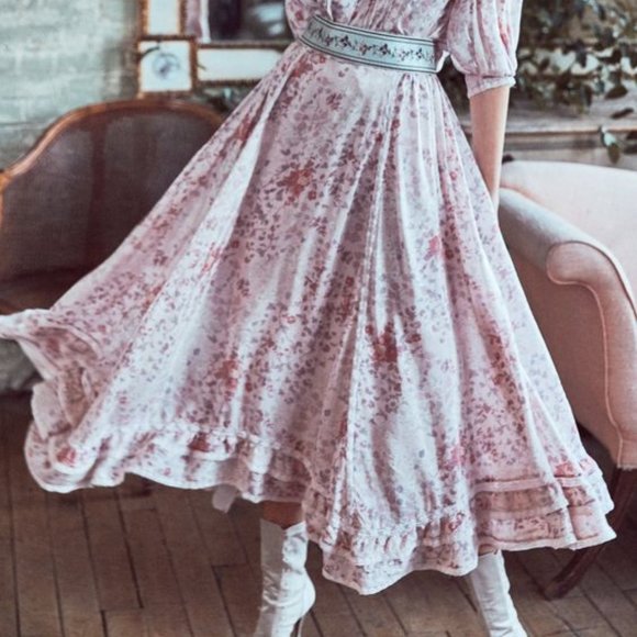 FLASH SALE!🍂LoveShackFancy-Nayva Silk Floral Midi/Maxi Skirt🍁EUC! Size 4 - Picture 5 of 9